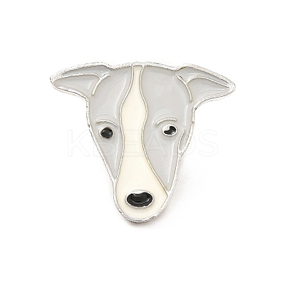 Dog Enamel Pin with Brass Butterfly Clutches JEWB-A006-05B-1