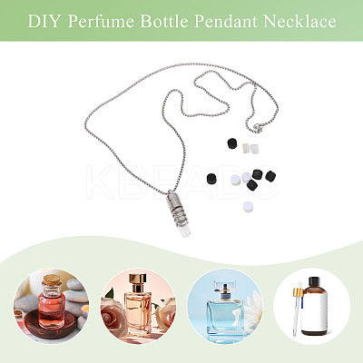 1Pc 316 Stainless Steel Box Chain Hollow Column Perfume Bottle Pendant Necklaces NJEW-PH0001-39-1