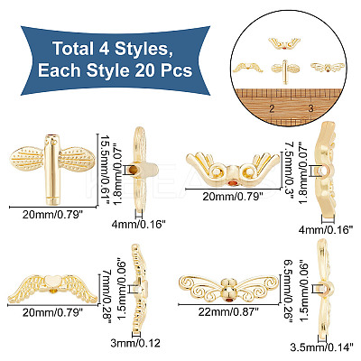 80Pcs 4 Style Rack Plating Alloy Beads FIND-CA0004-37-1