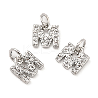 Brass Micro Pave Grade AAA Cubic Zirconia Charms ZIRC-P067-11P-M-NR-1