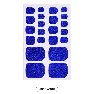 Solid Color Full-Cover Glitter Toenail Wraps MRMJ-N011-36P-1