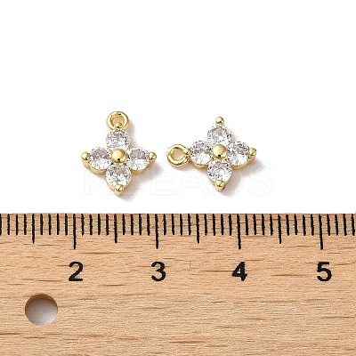 Brass with Glass Rhinestone Charms KK-B079-17G-1