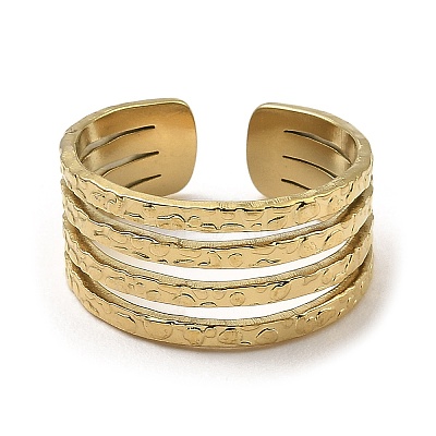 304 Stainless Steel Open Cuff Rings RJEW-Z018-33G-1