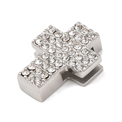 304 Stainless Steel Rhinestone Slide Charms STAS-P421-04D-P-1