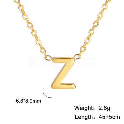 201 Stainless Steel Initial Pendant Necklaces FS-WG78A3B-26-1