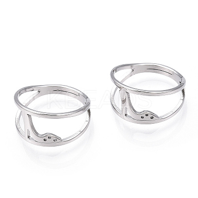 Non-Tarnish 304 Stainless Steel High-Heeled Shoes Adjustable Ring for Women RJEW-T027-07P-1
