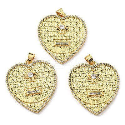 Brass with Cubic Zirconia Pendants KK-K341-35G-1