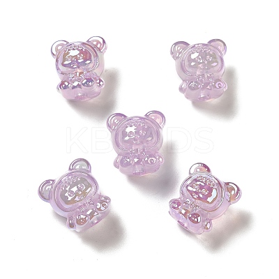 UV Plating Rainbow Iridescent Acrylic Beads PACR-M002-01D-1