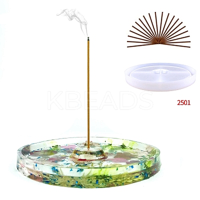 Flat Round Food Grade Silicone Incense Holder Molds SIMO-PW0006-048-1