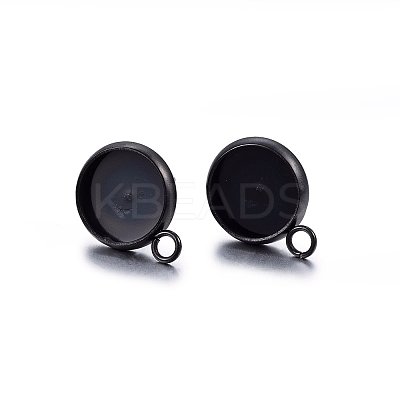 304 Stainless Steel Stud Earring Settings STAS-H467-08B-10mm-1