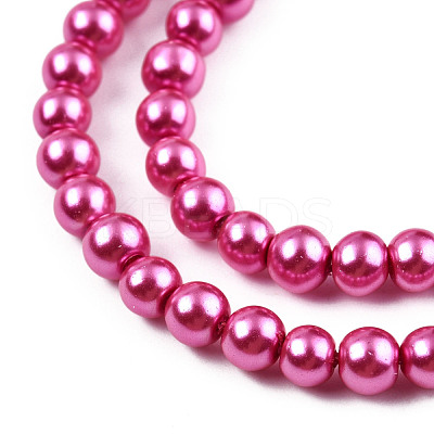 Baking Paint Pearlized Glass Pearl Round Bead Strands HY-Q003-10mm-10-1