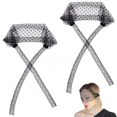 Polyester Lace Face Veil Mask AJEW-WH0518-72-1