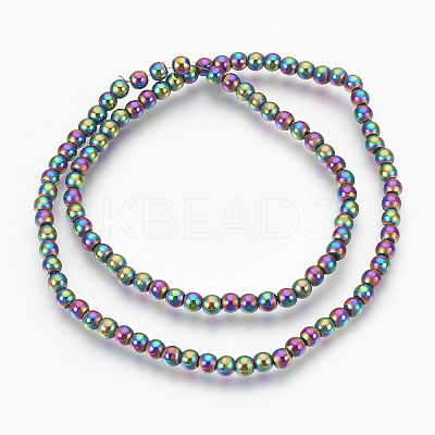 Electroplate Non-Magnetic Synthetic Hematite Beads Strands G-F585-C02-4mm-1