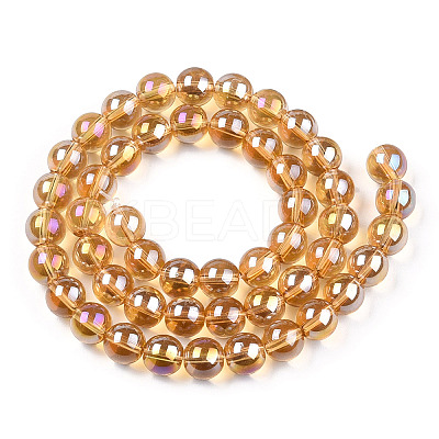Electroplate Transparent Glass Beads Strands GLAA-T032-T8mm-AB08-1