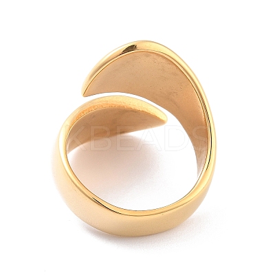 Ion Plating(IP) 304 Stainless Steel Plain Band Wrap Cuff Ring RJEW-L103-01D-G-1