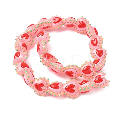 Baking Paint Glass Bumpy Beads Heart LAMP-V001-09D-1
