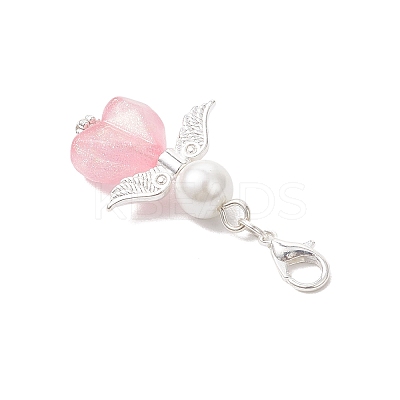 Heart Angel Acrylic Pendant Decorations HJEW-JM03655-01-1