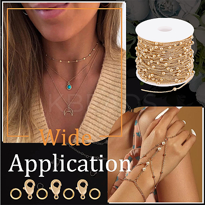 DIY Brass Curb Chain Bracelet Necklace Making Kit DIY-BBC0001-87G-1