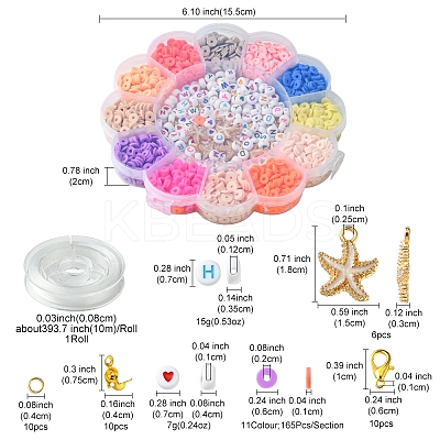 Handmade Polymer Clay Heishi Bead DIY Jewelry Kits DIY-FS0006-66A-1