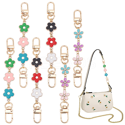 6Pcs 3 Style Flower Plastic Enamel Link Bag Strap Extenders FIND-WR0006-37-1