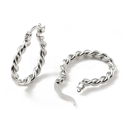 Brass Twist Rope Hoop Earrings for Women EJEW-A070-10P-1