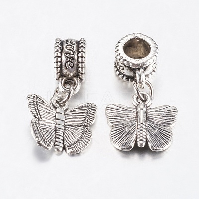 Tibetan Style Alloy European Dangle Charms PALLOY-F199-40AS-1