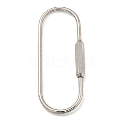 Non-Tarnish 304 Stainless Steel Screw Carabiner Lock Charms STAS-C092-05A-P-1