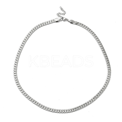 Non-Tarnish 304 Stainless Steel Cuban Link Chain Necklace NJEW-K249-01A-P-1
