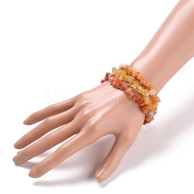 Chips Natural Mixed Stone Stretch Bracelets X-BJEW-JB05644-1