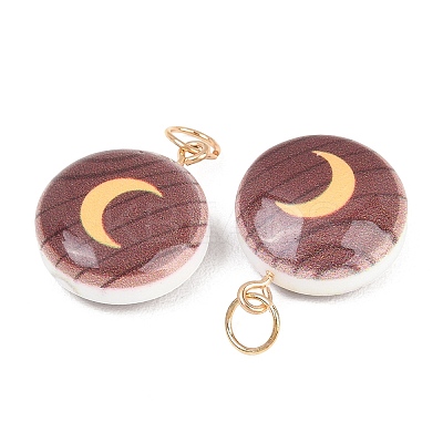 Printed Opaque Acrylic Pendants SACR-P036-01C-G-1