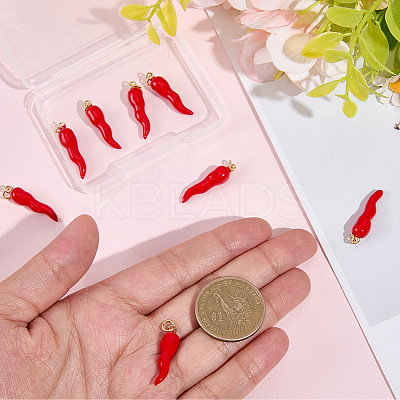 8Pcs Brass Enamel Pendants KK-BBC0019-81-1