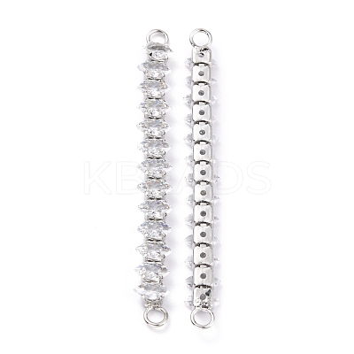 Brass Clear Horse Eye Cubic Zirconia Links Connectors ZIRC-G170-21P-1