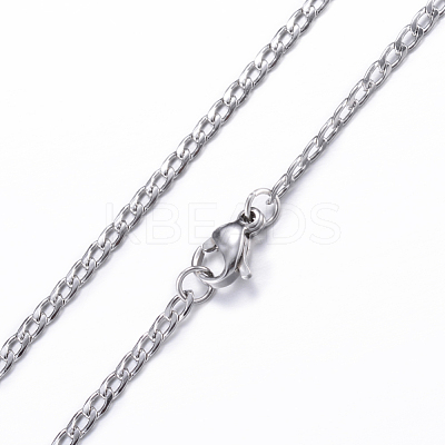 Non-Tarnish 304 Stainless Steel Curb Chain Necklaces NJEW-K099-04P-1