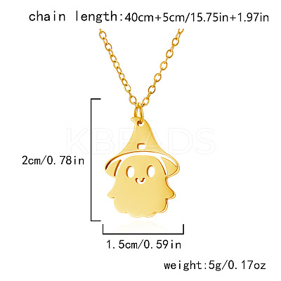 Halloween 304 Stainless Steel Laser Cut Pendant Necklaces FS-WG247A7-04-1