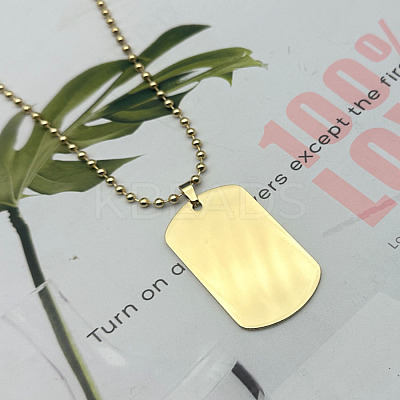 304 Stainless Steel Military Dog Tag Pendant Necklaces JF4506-1-1
