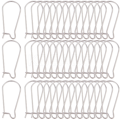 120Pcs 304 Stainless Steel Hoop Earrings Findings Kidney Ear Wires STAS-SP0001-32B-P-1