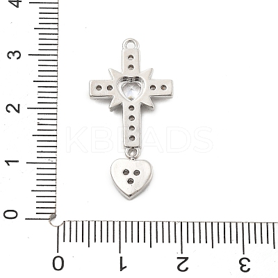 Brass Micro Pave Clear Cubic Zirconia Pendants KK-L228-35P-1