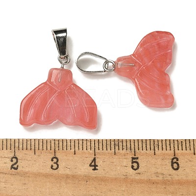 Cherry Quartz Glass Pendants G-Z067-01P-06-1