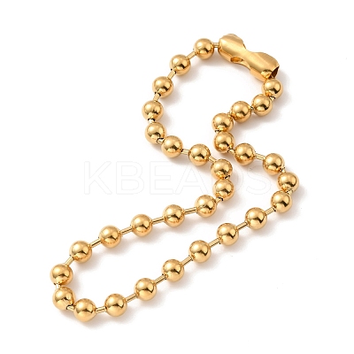 PVD Vacuum Plating 304 Stainless Steel Ball Chain Necklace & Bracelet Set STAS-D181-01G-02A-1