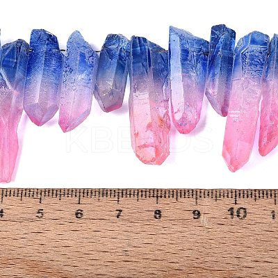 Two Tone Spray Painted Natural Quartz Crystal Points Beads Strands G-Q610-03B-1