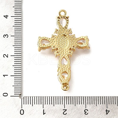 Rack Plating Brass Micro Pave Cubic Zirconia Links KK-P287-51G-02-1