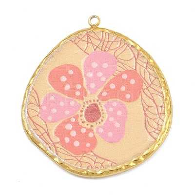 Printed 304 Stainless Steel Pendants STAS-P419-15G-03-1