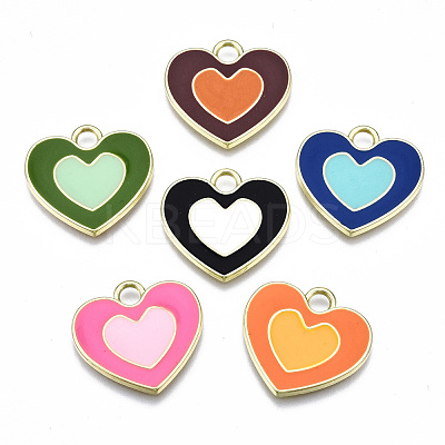 Rack Plating Alloy Enamel Pendants ENAM-T014-03-RS-1