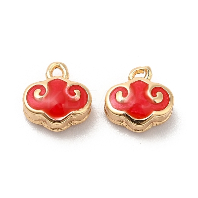 Brass Enamel Charms KK-B074-31G-1