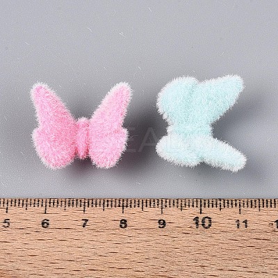 Flocking Opaque Acrylic Butterfly Beads OACR-T030-11M-1