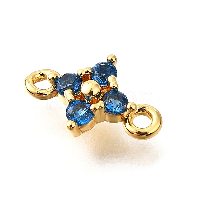 Brass Micro Pave Blue Cubic Zirconia Links KK-D356-06B-G-1