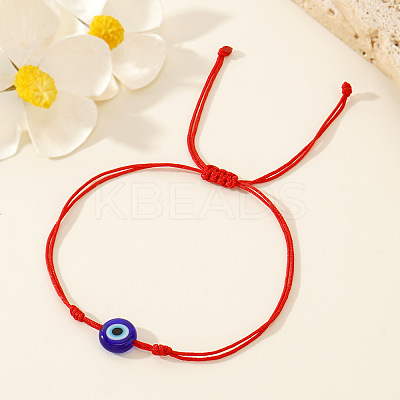 Glass Evil Eye Bead Braided Bracelets SG7290-2-1