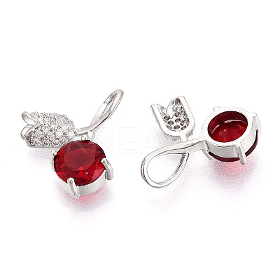 Brass Micro Pave Cubic Zirconia Pendants KK-T074-72P-02-1
