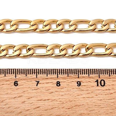 7MM 304 Stainless Steel Figaro Chain Necklaces for Women Men NJEW-B134-04B-G-1