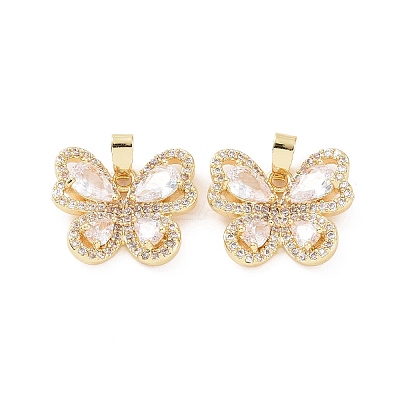 Brass Micro Pave Cubic Zirconia Pendants KK-E068-VC403-1